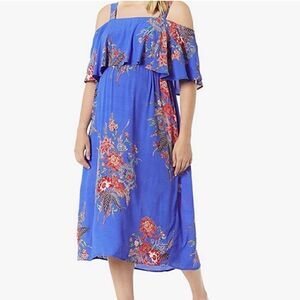 Ripe Off Shoulder Floral Print Maternity Dress(Small)